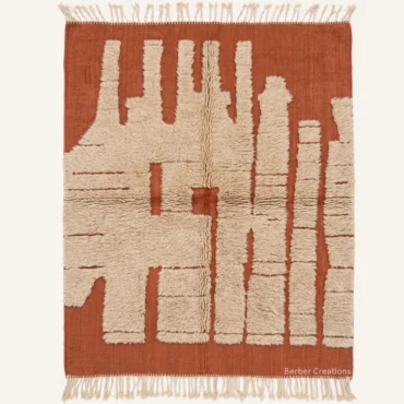The Sienna Skyline – Abstract Organic Tower Moroccan Wool Rug