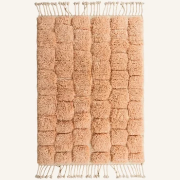 Raya High-Pile Hand-Knotted Soft Peach Beni Mrirt Wool Rug | Berber Creations