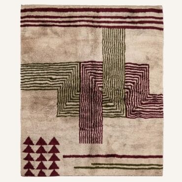 The Asklu Rug – Handmade Neutral Beige Abstract Architectural Moroccan Rug