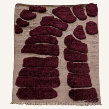 The Ifri Stone Rug – Handmade Deep Burgundy Sculpted Stone Pathway Moroccan Rug