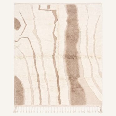 The Aza Rug – Handmade Natural Cream & Taupe Organic Topographic Moroccan Rug