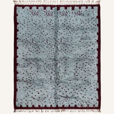 The Itran Rug – Handmade Dusty Blue & Burgundy Speckled Moroccan Rug